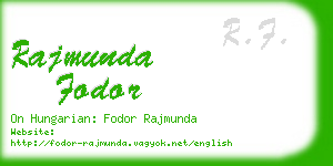 rajmunda fodor business card